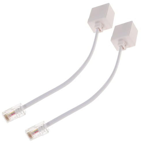 IWOWHERO Adattatore da Rj45 a Rj11 8p4c a 6p4c, Convertitore da Telefono a Ethernet, Connettore per Apparecchi Telefonici Analogici, Set da 2 Pezzi per Trasmissione Segnale Stabile