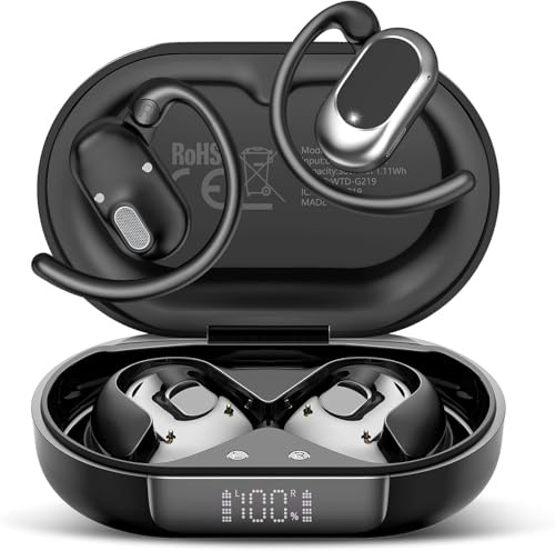 Cuffie Bluetooth, Auricolari Sport Bluetooth 5.4 con Orecchio Ergonomico, 2026 Cuffie Open Ear HF-Stereo, Cancellazione Rumore Mic,IP7 Impermeabile Cuffie Wireless,36H Cuffiette Bluetooth Per Palestra