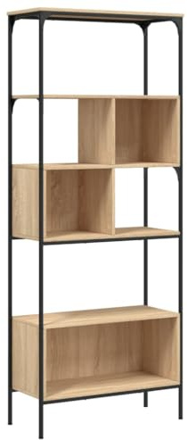 Bibliotheque 5 Niveaux Bois D'ingenierie Chene Sonoma 76x33x188.5 cm