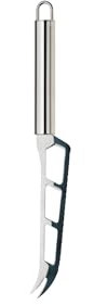 kela coltello da formaggio in acciaio inox 26 cm RONDO, affetta formaggio con doppia punta lavabile in lavastoviglie, lucido