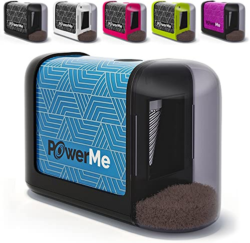POWERME Battery-Operated Electric Pencil Sharpener for Kids, School, Home, Office - for No. 2 Pencils and Colored Pencils