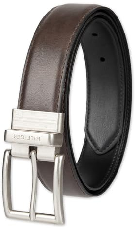 Tommy Hilfiger Men's Reversible Belt, Brown/Black, 38