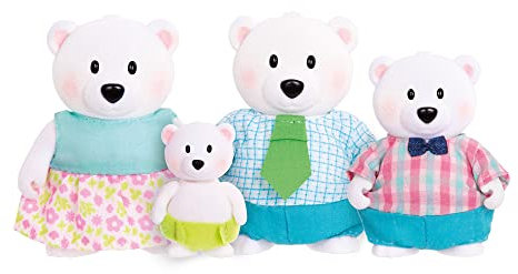 LI'L WOODZEEZ Figuren Eisbären - Tierfamilie Van North - 4 weiche Tierfiguren - Tiere im Set, Spielzeug für Kinder ab 3 Jahre