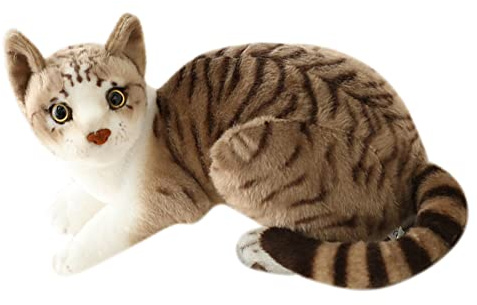 LICHENGTAI Juguete de Gato Relleno de Simulación, Muñeca de Peluche Cama de Felpa Suave Gato para Dormir Muñeca de Peluche Decoración del Hogar Regalo Popular para Niños Pequeños, 30CM
