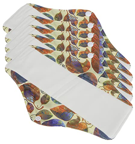 Serviette hygiénique réutilisable, utilisation confortable 5pcs serviettes menstruelles lavables en pur coton respirant pour la période menstruelle pour les femmes