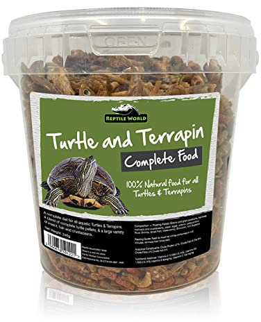 Reptile World Turtle and Terrapin Complete Food 1ltr Tub (240g) | Floating Blend with Pellets, Insects & Fish