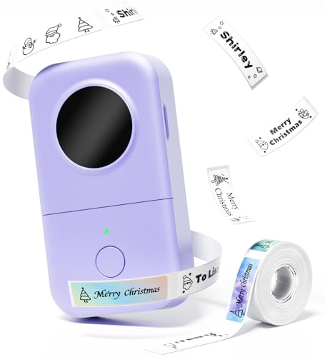 Phomemo D30 Etichettatrice Bluetooth, Portatile Stampante per Etichette Adesive Termica per Scuola, Casa, Cucina, Ufficio, Mini Etichettatrice etichette adesive per iOS & Android - Viola