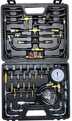 Kraftwelle Kompression Kraftstoffeinspritzdruckprüfgerät Kfz-Werkzeugsatz Mit Adapter Und 0-140PSI / 0-10Bar-Manometer