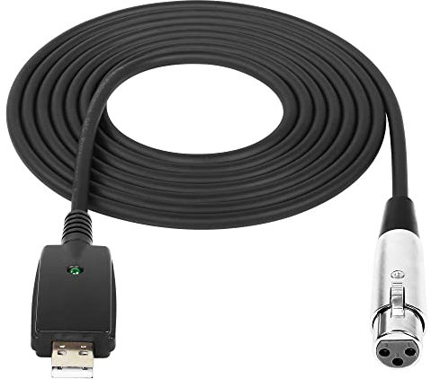SinLoon Cavo per microfono da USB a XLR 10FT USB maschio a XLR femmina Cavo convertitore a 3 pin Cavo audio da studio per strumenti, registrazione, karaoke, canto o microfoni
