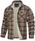 TACVASEN Mens Checked Shirts Long Sleeve Outwear Breathable Outdoor Hiking Camping Jacket Lumberjack Shirt with Pocket Brown