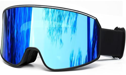 SPOSUNE Skibrille mit Doppelgläser, beschlagfrei, UV-Schutz, Schneebrille für Herren, Damen, Jugendliche, Skifahren, Schneemobil