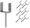 ZPH MARK Pfostenträger 120x60x120 mm - Pfostenträger zum einbetonieren fur Kantholz mit Betonanker 200 mm Pfostenschuhe - Balkenschuhe - Bodenhülse Pfostenanker 6 Stück
