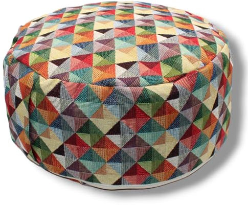 savasanas - Meditationskissen Arlecchino, Yoga Kissen, yogakissen, yogazubehör, Meditation zubehör, sitzkissen rund, Kissen rund 32x16cm, Baumwolle und Buchweizenschale