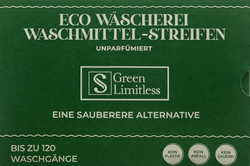 Green Limitless Eco Laundry Detergent 120 Sheets (Loads) Unscented. All the benefits of a liquid detergent, washing powder, or washing pods without any of the drawbacks.