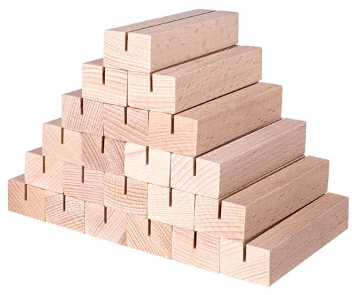 ZFKXGS 21 PZ Segnaposto Tavolo Legno Segnaposto Matrimonio Battesimo Compleanno 10x3x2cm Portacarte in Legno Supporto per Numero da Tavolo Decorazioni Biglietto da Visita Cartolina Foto (Fessura 2mm)