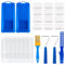 Aomaic 24Pcs Small Paint Roller and Trays Set, Includes Mini Foam Paint Roller, Roller Frames, Paint Trays, Paint Brush and Paint Stirrer for Walls Fence Narrow Places Painting and Renovation Projects