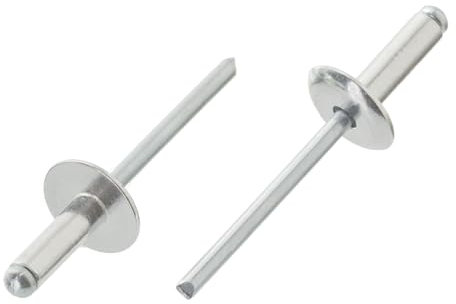 Lot de 100 rivets aveugles 5 x 16 mm en aluminium et acier à grande tête 14 mm DIN 7337