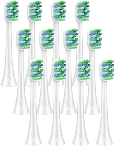 Ondomed Ersatzbürsten kompatibel mit Philips Sonicare Elektrische Schallzahnbürste - 12 Stück Aufsteckbürsten Bürstenköpfe Medium-Weich, Modell M3