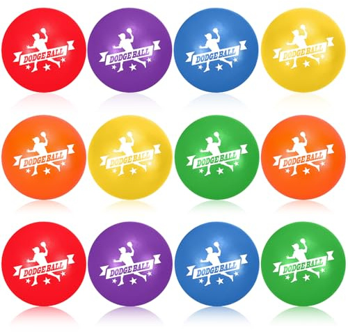 Jerify 12 Pcs Foam Dodgeball Set 6 Inch Soft Skin Playground Dodgeballs Bulk, Low Density Foam for Non Sting Dodgeball Sports Equipment for Kids and Adults