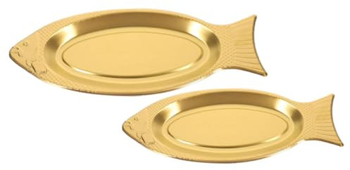 Zerodeko 2piezas Plato Inoxidable Para Pescado Bandeja De Porcelana Decorativo Para Servir