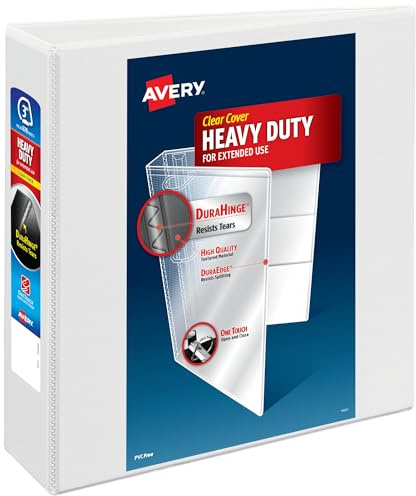 Avery Heavy-Duty View 3 Ring Binder, 3 One Touch EZD Rings, 1 White Binder (79193)