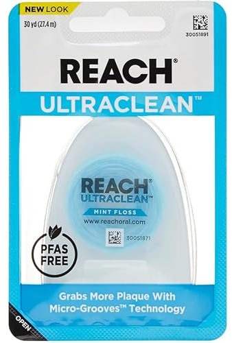 REACH Ultraclean Dental Floss Mint 30 Yards (Pack of 3)