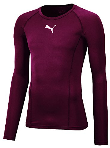Puma Men's Liga Baselayer Tee Long Sleeve Functional Underwear, Cordovan, Small, Manufacturer size(44/46)