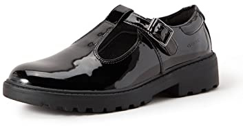 Geox Girl's J Casey Girl Ballerina, Black, 5 UK Child