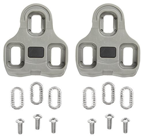 M-Wave Schuhplatten-Set für Rennrad-Pedale, Look Keo kompatibel, Non-Slip-Auflage & 5° Bewegungsfreiheit, Cleat L
