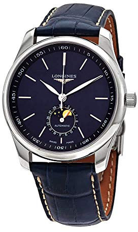Longines Master Automatic Moonphase Herrenuhr mit blauem Zifferblatt L29094920, Modern
