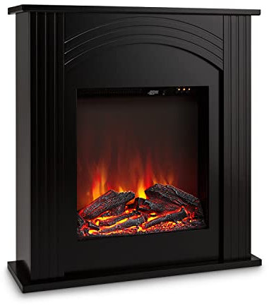 Klarstein Elbrus - Camino Elettrico, Caminetto con 2000 W, Tecnologia LED, Camino Finto con Telecomando, Nero