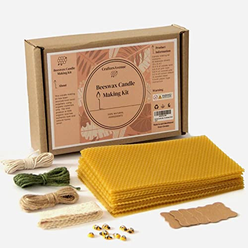 Beeswax Candle Making Kit - 16 Beeswax Sheets for Candle Making - Size 5 x 8 in - Make Your Own Rolled Candle - Candle Making Supplies - Beeswax Candle Making Set