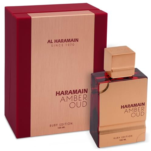 Al Haramain Amber Oud Rubin Edition Arabisches Parfüm für Damen und Herren, Unisex, Bernstein, langanhaltender Duft, 100 ml