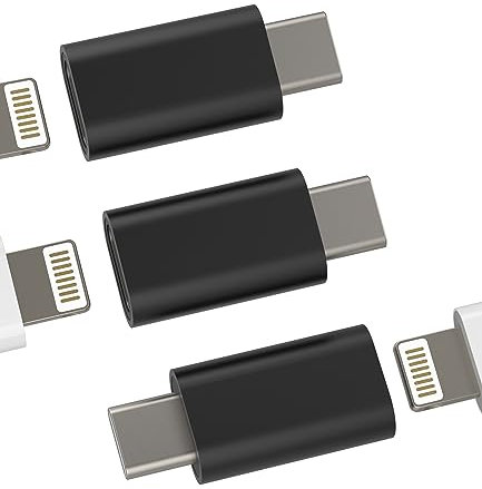 Adaptateur Lightning vers USB C(Lot de 3) Type Charger Adapter iPhone Jack Femelle USBC Mâle Prise Chargeur Convertisseur pour Apple IPhone15 Pro Max Plus iPad Air, Mini Cable Compatible pour Samsung