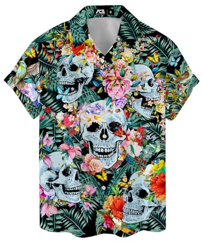 ACEPrints Chemise hawaïenne pour homme, chemise boutonnée décontractée pour homme, chemise hawaïenne à manches courtes boutonnée pour homme