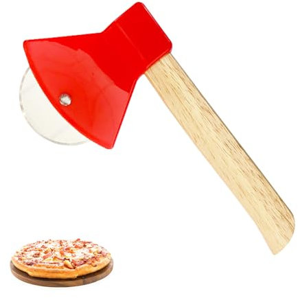 Voarge Roulette Pizza, Tagliapizza a forma di ascia, Tagliapizza, Tagliapizza a mano, Acciaio per Pizza Waffle Pancakes e