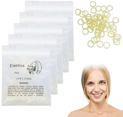 Elastici Ortodontici,Elastici Multiuso,Elastici Apparecchio Denti,Elastici Ortodonti 1/4 3.5 oz,500 Pcs Elastico Denti Rubber Band Oral Orthodontics Strumento,Elastici in Gomma Ortodontica