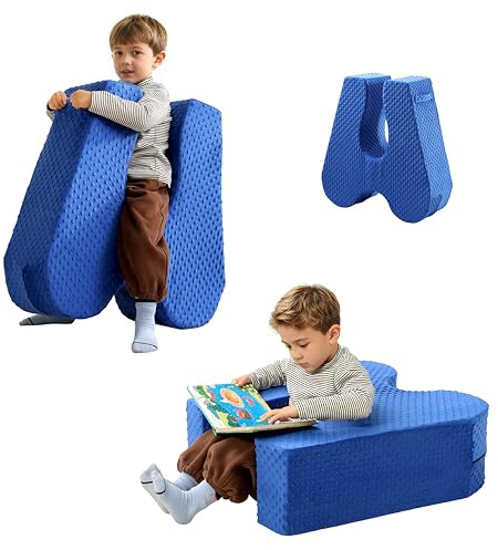 NOVII Sensory Rocker Chair for Kids，Soft Squeeze Sensory Seat，Calming Compression Chair with Sensory Needs for Kids，Washable Cover，Easy to Move with Handle，Suitable for Sensory Rooms, (Sky Blue)