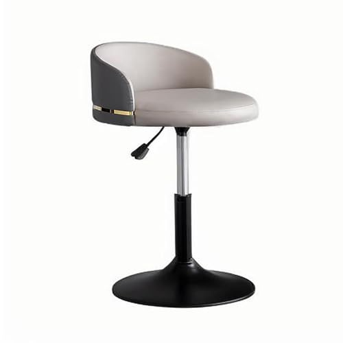 Moderna Barstolar I Metall Med Bänkhöjd, Snurrpall Konstläder Ryggstöd, Justerbar Köksö(Light Gray a,Low)