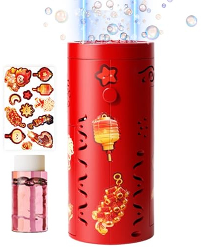 Macchina automatica per bolle - 7x7x14,3 cm | Macchina per bolle per bambini con effetti sonori e luminosi, feste di compleanno, spettacoli di Natale - per | Piste da ballo Loc