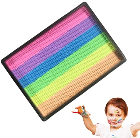 Face Painting Kit | Rainbow Body Palette - 6 Colors Painting Supplies Watercolor Makeup for Adults Kids Stage Carnival Halloween Wedding Birthday Concert Festival Cosplay