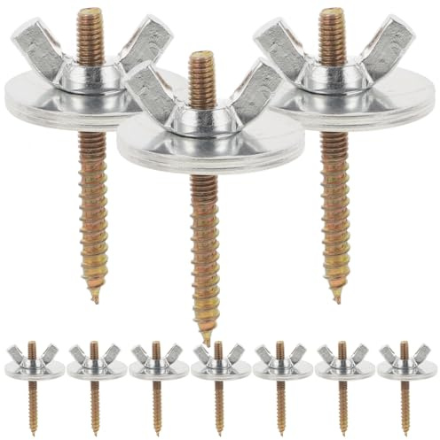SEWOART 10 Sets Bird Cage Perch Screws Accessories with Iron Nuts and Gaskets for Fixing and Installing Perches in Bird Cages Suitable and Fixing