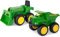 Sandkasten 42952 Spielzeugset John Deere Mini Bagger und Kipplader in Grün, Spielzeug Bagger und Kipplaster aus Kunststoff für Draußen, Geschenke für Kleinkinder 3 Jahren, Spiele für Draußen