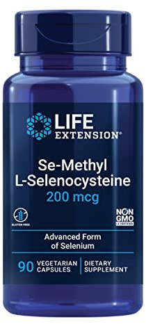 Life Extension Se-Methyl L-Selenocysteine, Advanced Form of Selenium, antioxidant Defense, Cellular Health, Healthy Aging, Vegetarian, Gluten-Free, Non-GMO, 90 Capsules