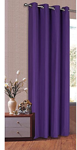 Vorhang Blickdicht Schal, Matte lichtdurchlässige unifarbene Gardine mit Ösen. Material aus Microsatin-Gewebe, 175x140, Lila 20405
