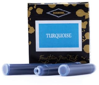 Diamine Ink Cartridges 6's Small International Size Turquoise