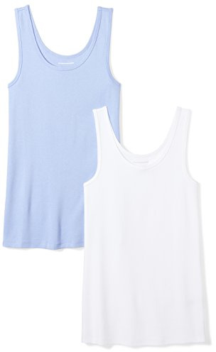 Amazon Essentials Women's Slim-Fit Vest, Pack of 2, Purple/White, XL