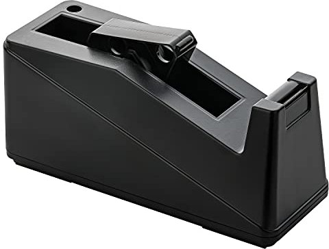 haggiy Klebebandabroller standsicher & schwer (1.3 kg) für 25 & 76 mm Klebeband-Rollen (Schwarz)