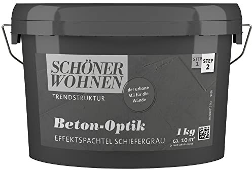 Beton-Optik Effektspachtel 1 kg schiefergrau Schöner Wohnen Trendstruktur