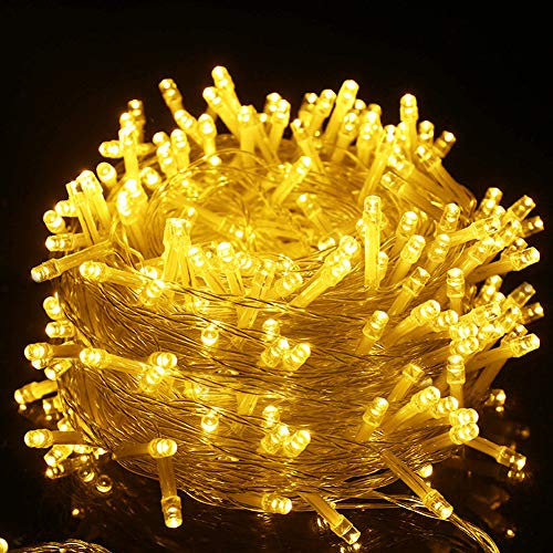 Uping Catena Luminosa Stringa Luci Led Decorative 500 LED 50M Luci Natalizie da Esterno ed Interno, Per Giardino Casa Feste Natale Matrimonio (Bianco Caldo)